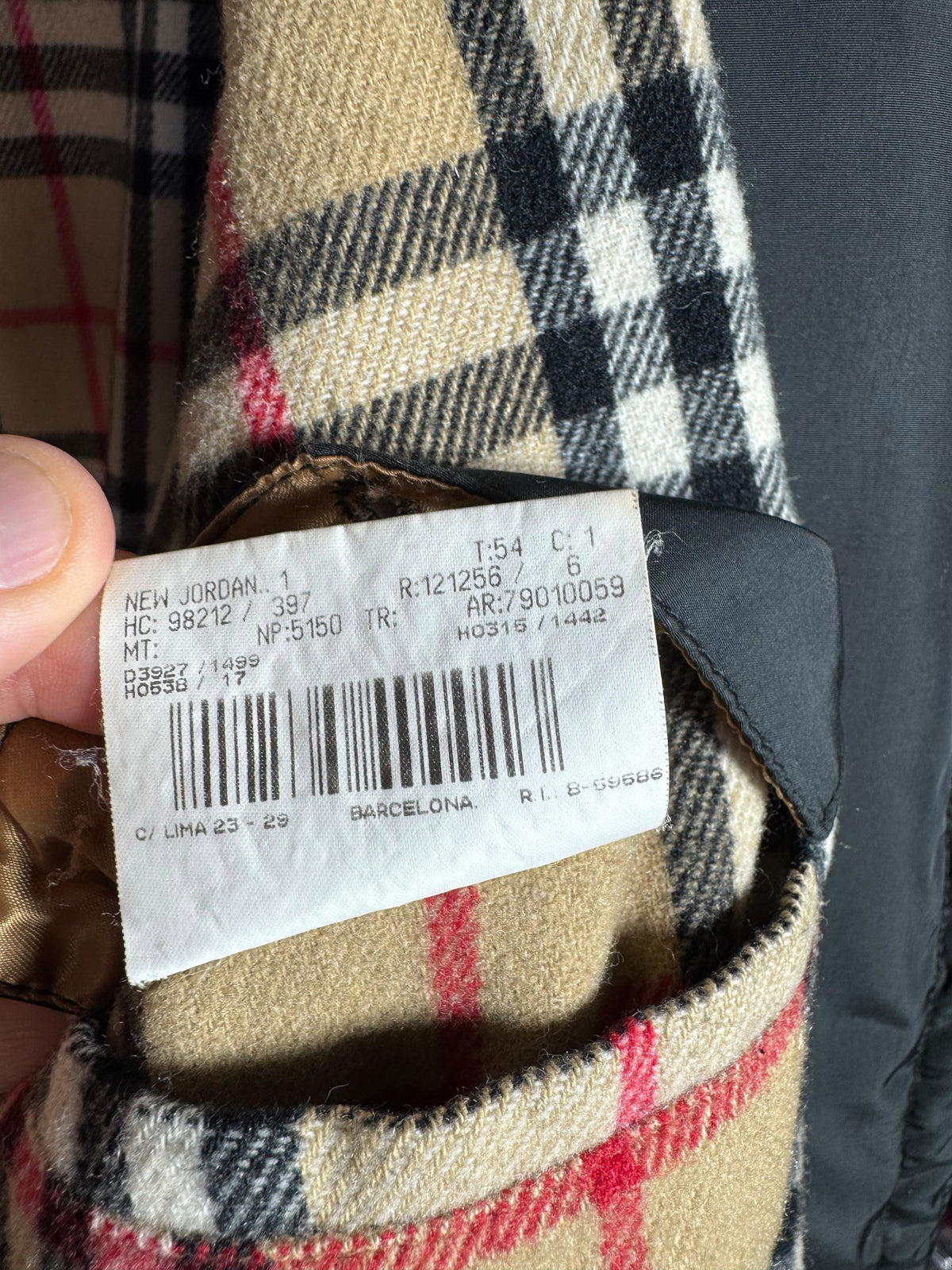Burberry’s Piumino Giacca Nero Check Nova Cappuccio Taglia 54