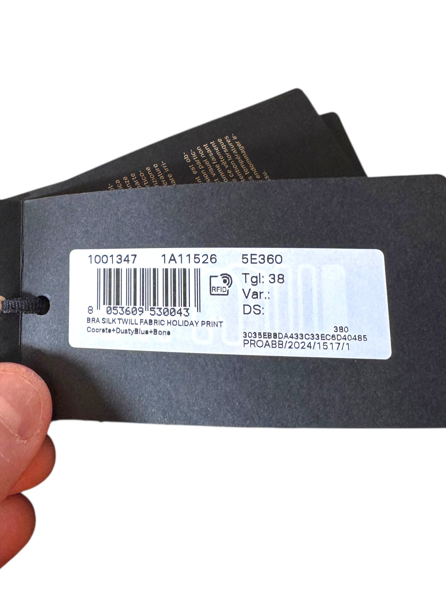 Versace Bra Top in Seta Twill Holiday Print con Pizzo Nero Made in Italy