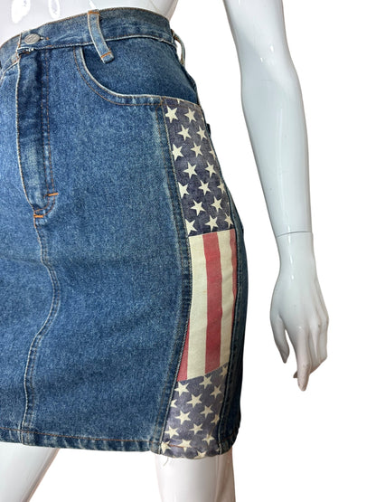 Mini gonna vintage in denim (M)