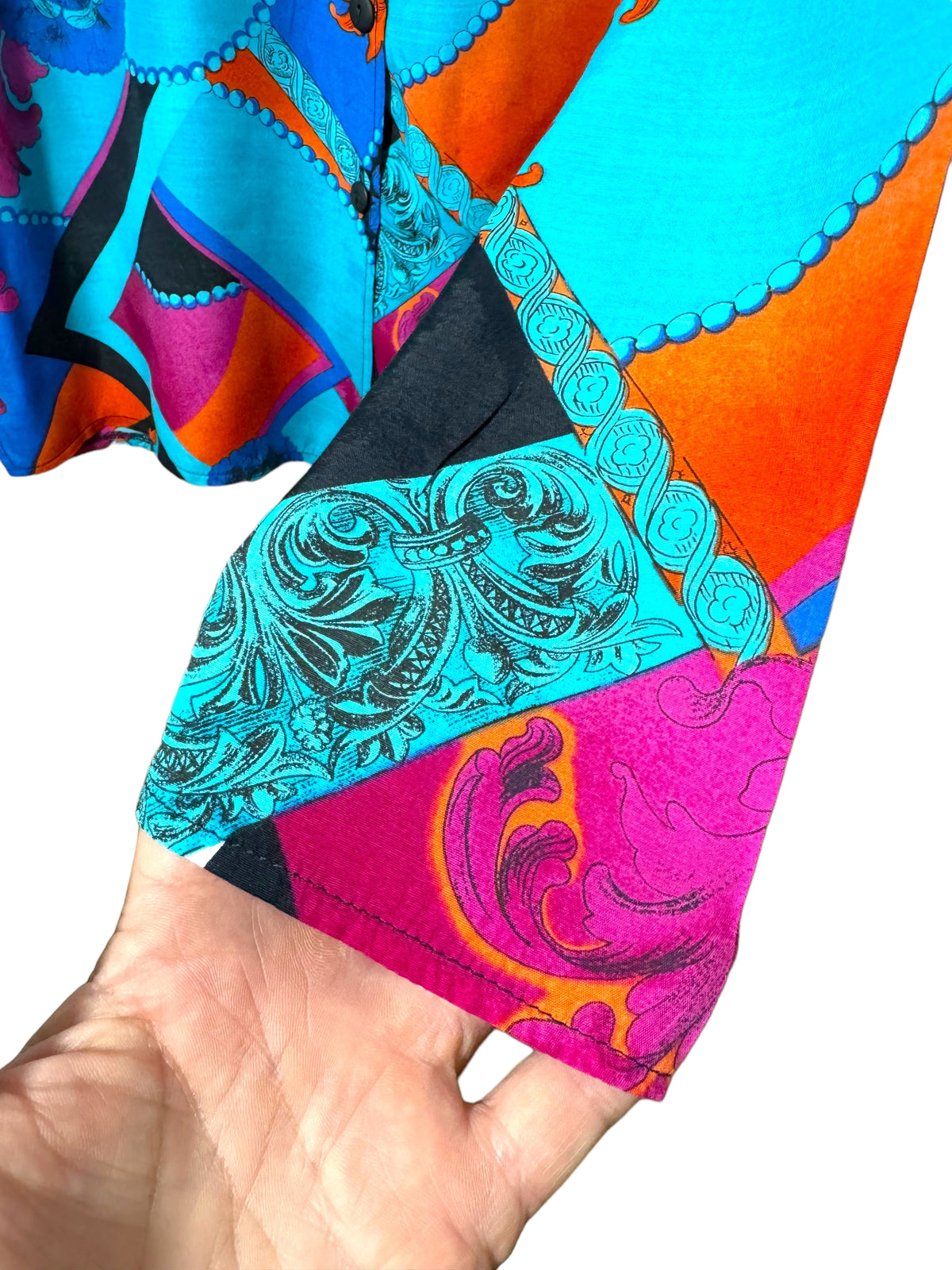 Camicia vintage con stampa barocca multicolore — foto 3