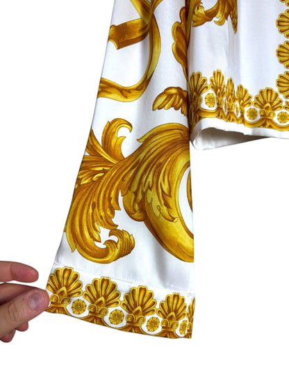 Versace Camicia Crop Donna - Heritage Barocco Oro/Bianco (it36)