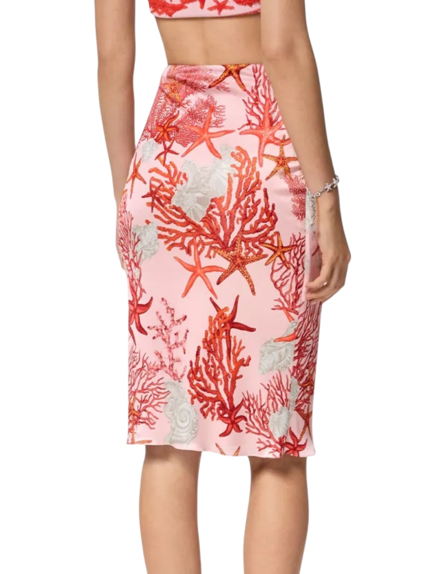 Gonna Versace stampa marina con Medusa gioiello – TG 38 IT