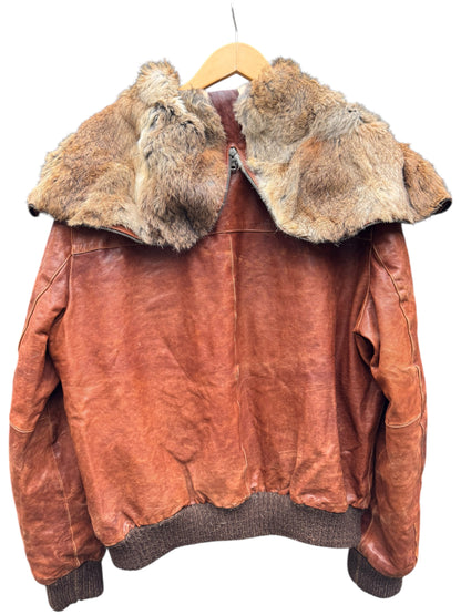 Giacca pelle vera con cappuccio e pelliccia - Made in Italy