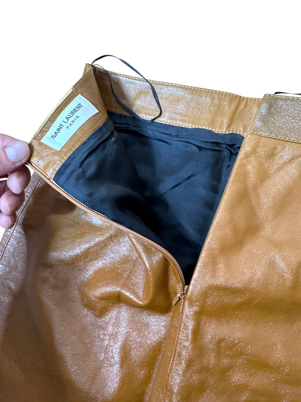 Saint Laurent mini gonna in pelle — foto 6