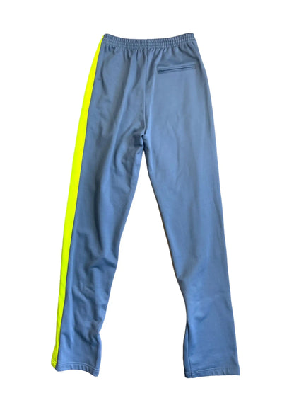 Balenciaga pantaloni tuta grigi con bande gialle logo ricamato taglia 46 — foto 7