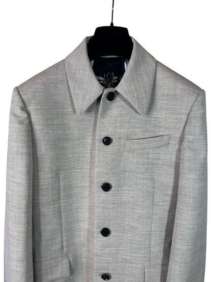 Versace Giacca Uomo Grigia con Fodera Baroque Taglia 48