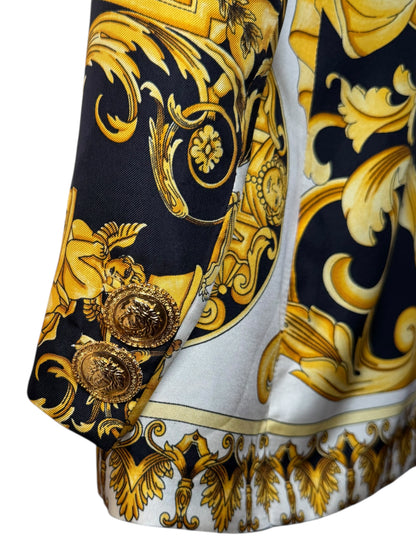 Gianni Versace Couture Blazer Vintage Anni ‘90 Barocco in Seta Donna IT 42