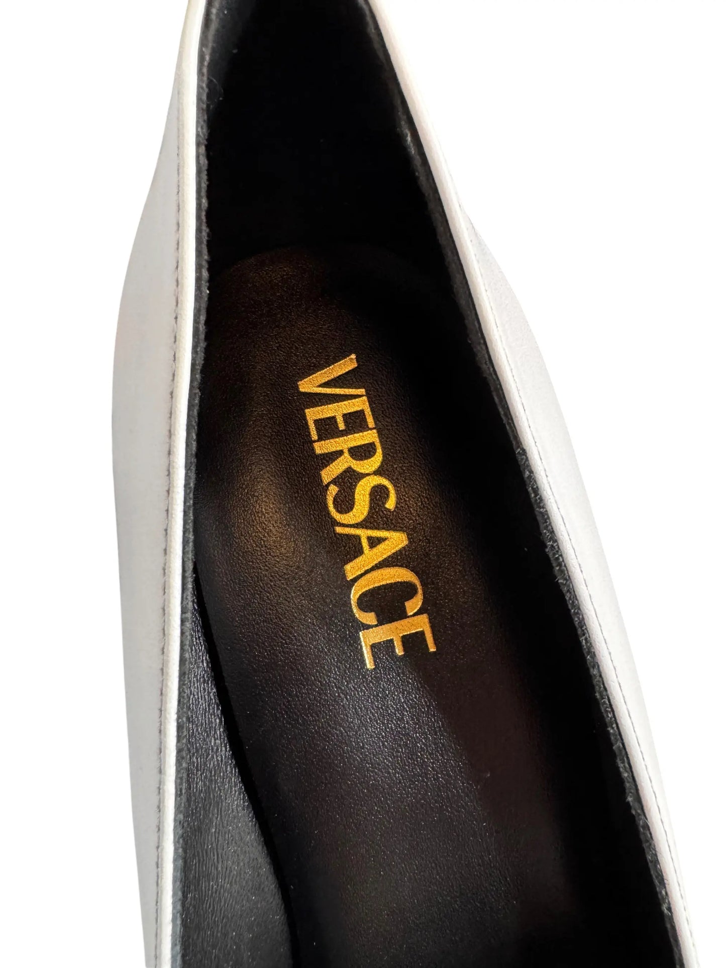 Versace décolleté Medusa bianche in pelle tacco alto - taglia 40