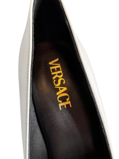 Versace décolleté Medusa bianche in pelle tacco alto - taglia 40