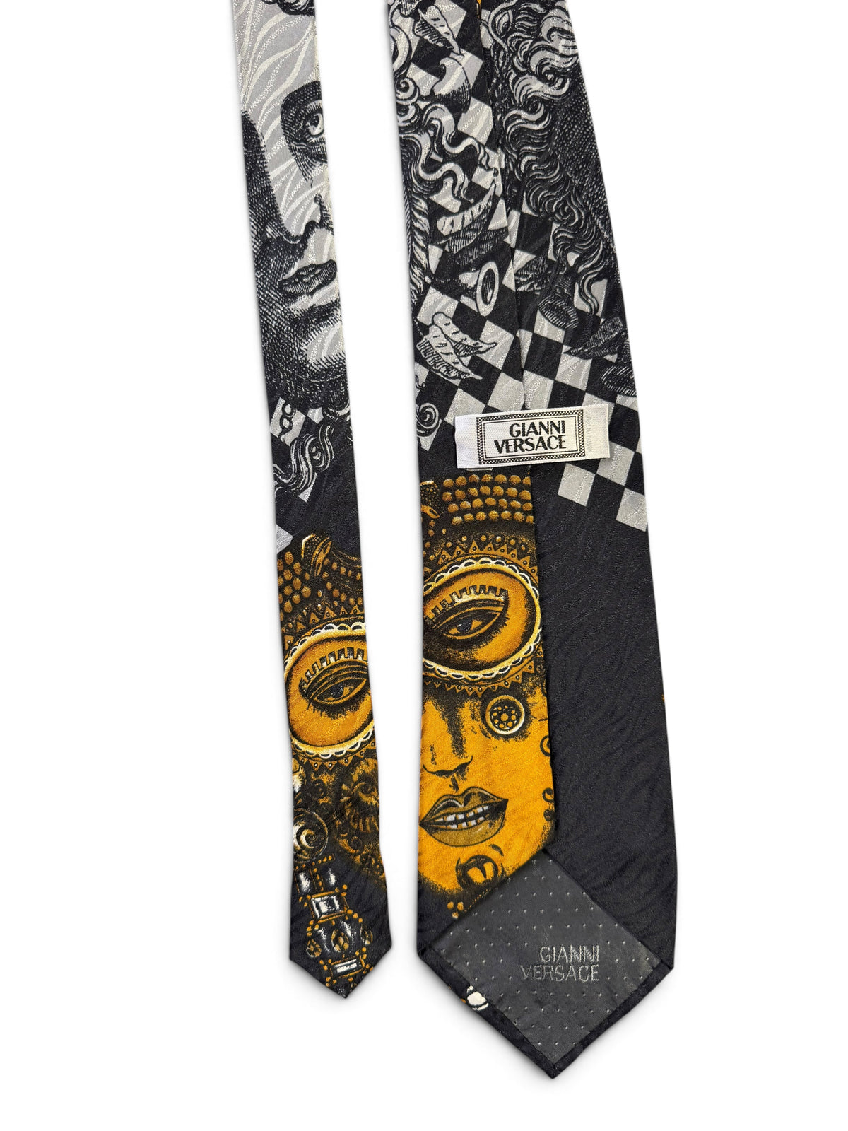 Cravatta Gianni Versace in seta stampa barocca multicolor Made in Italy