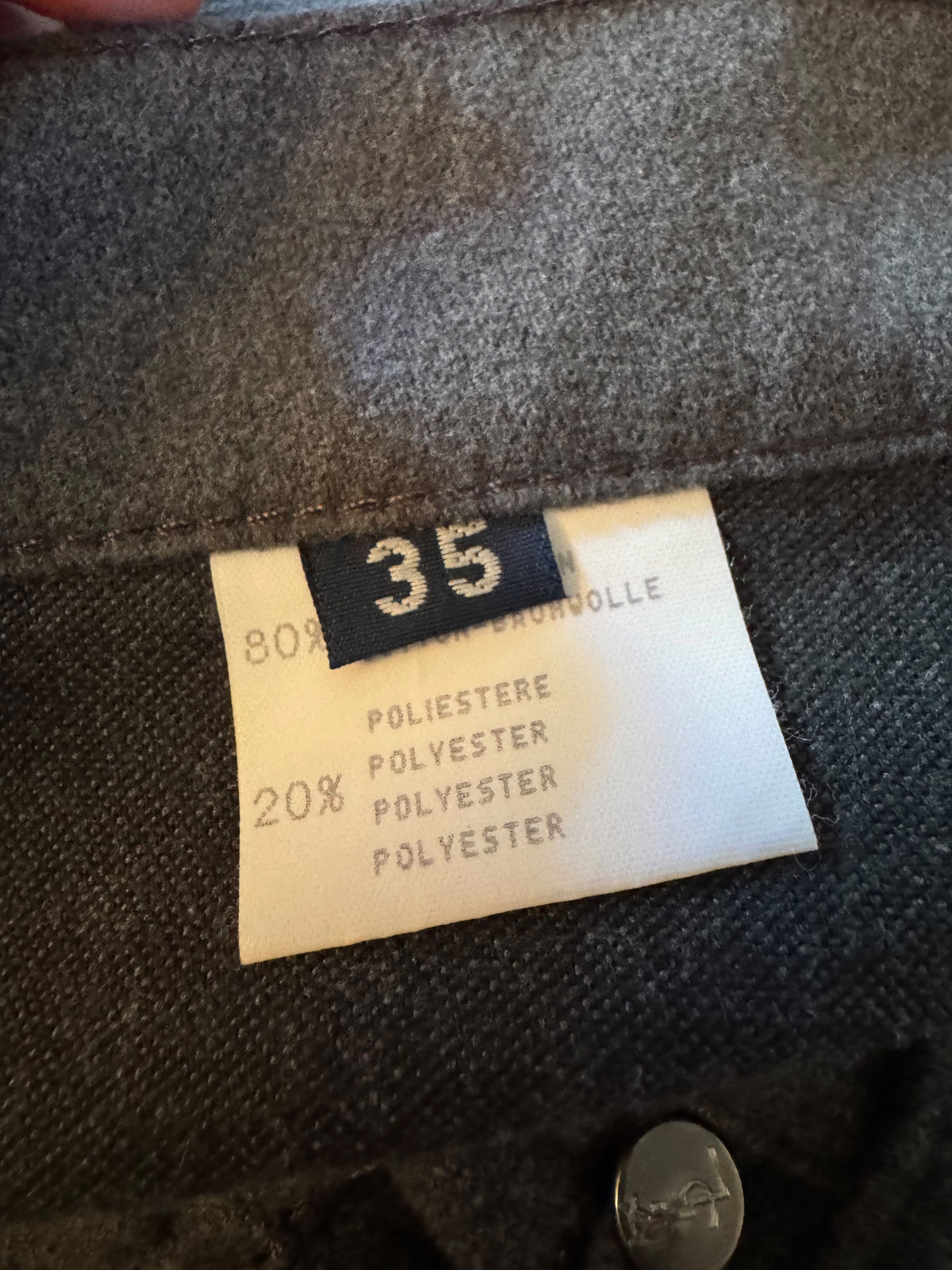 Yves Saint Laurent Pantaloni Uomo Grigi Taglia 35 Cotone Made in Italy