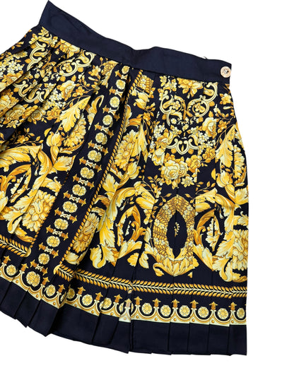 Gonna Versace seta twill stampa barocco oro taglia 38 Medusa — foto 2