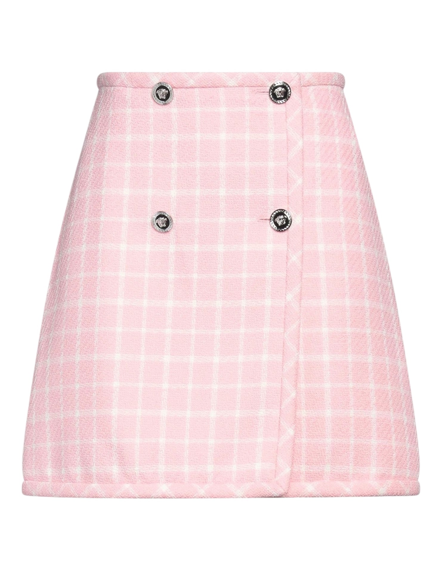 Gonna Versace tweed rosa lana vergine Medusa – TG 38 IT