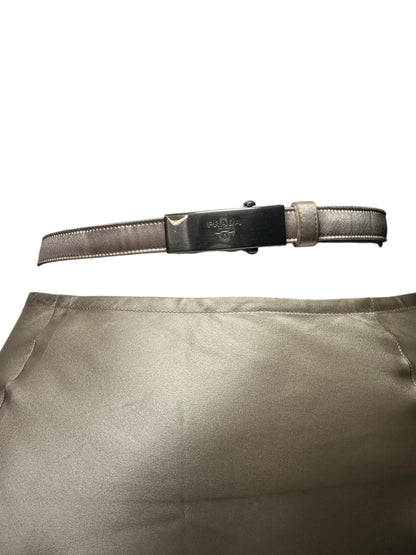 Prada gonna vintage in seta con cintura (M)