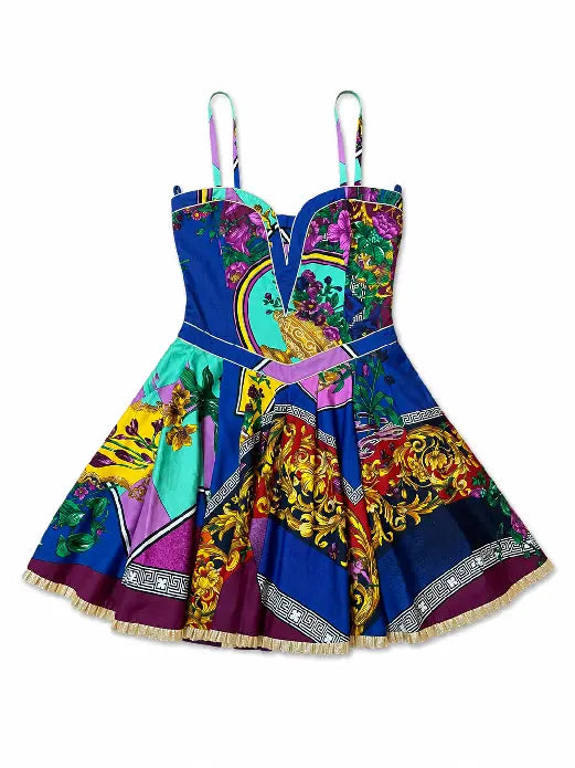 Versace Jeans Couture abito barocco multicolor Made in Italy - taglia 44