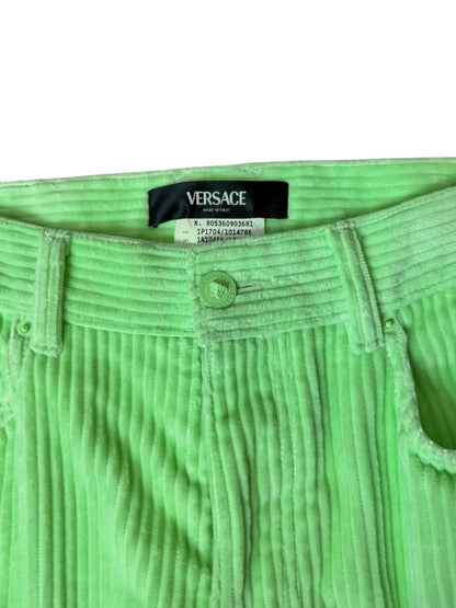 Pantaloni Versace in velluto a coste verde lime - Made in
Italy - Taglia 32