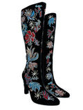 Saint Laurent Paris stivali ricamati con paillettes e perline nere