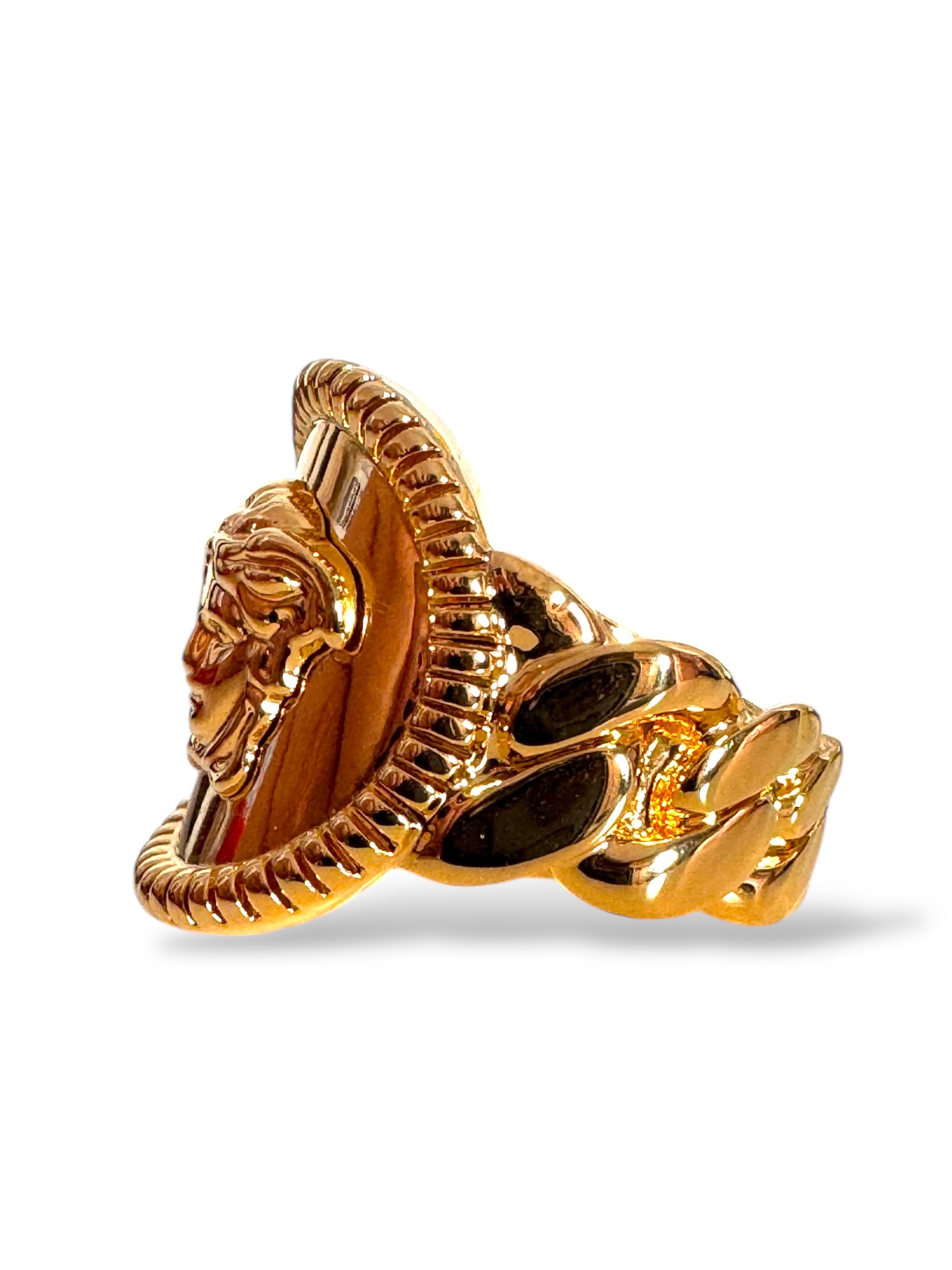 Anello Versace Medusa Chain Gold Tone Made in Italy Taglia 15 — foto 3