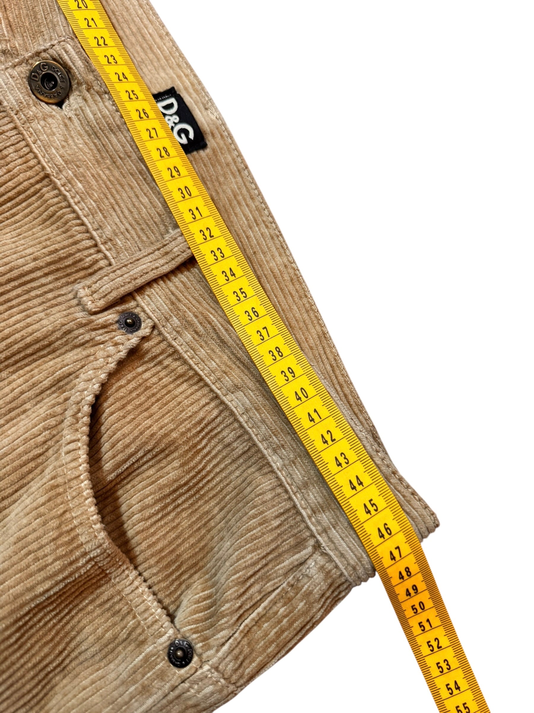 Pantaloni D&G Dolce & Gabbana velluto beige 5 tasche taglia 52 — foto 6