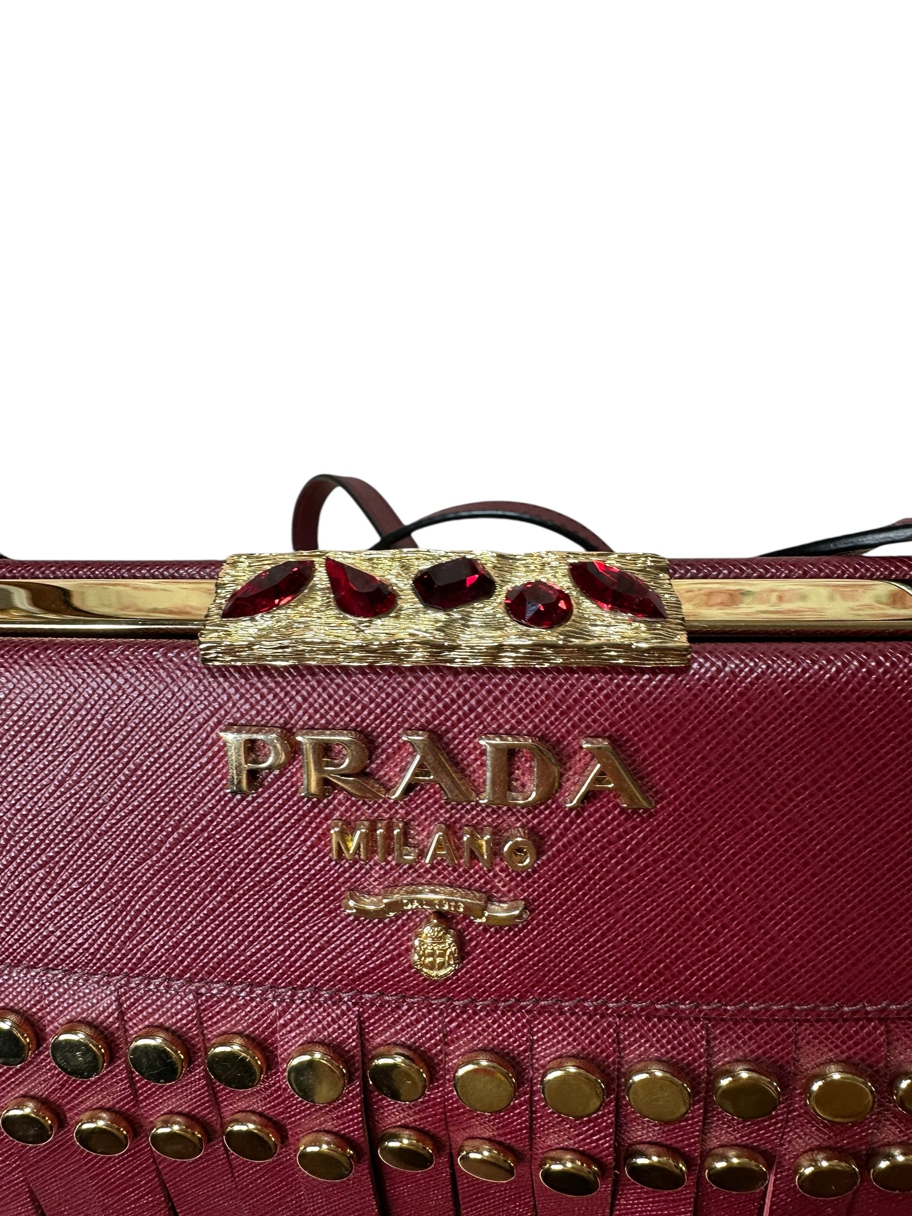 Prada borsa in pelle con frange — foto 5