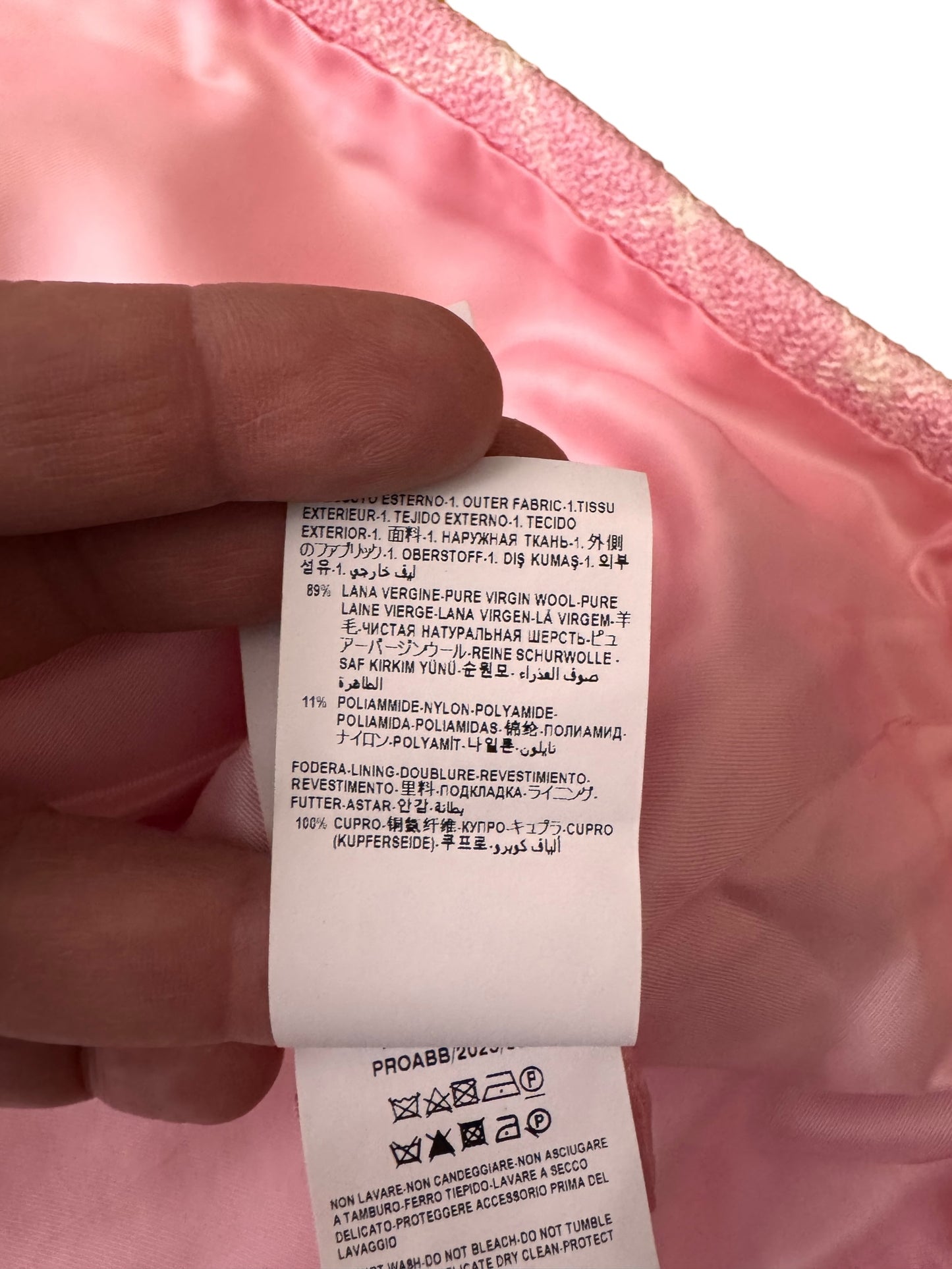 Gonna Versace tweed rosa lana vergine Medusa – TG 38 IT