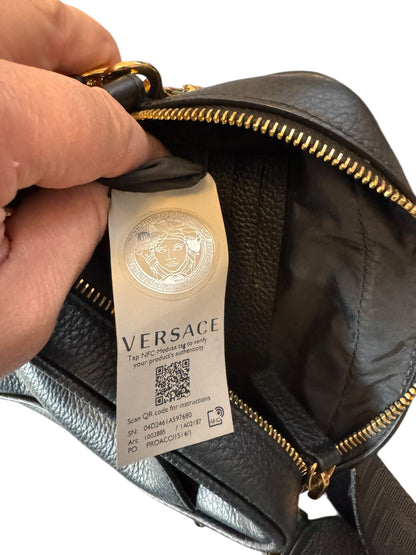 Borsa tracolla Versace pelle nera Medusa oro Greca — foto 2