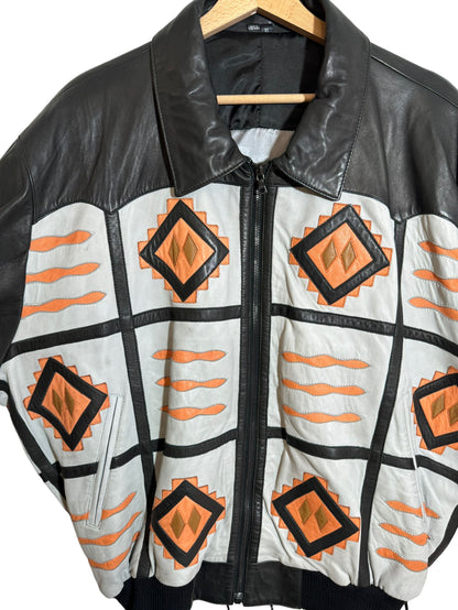 Giacca in pelle vintage Michael Hoban (XL)