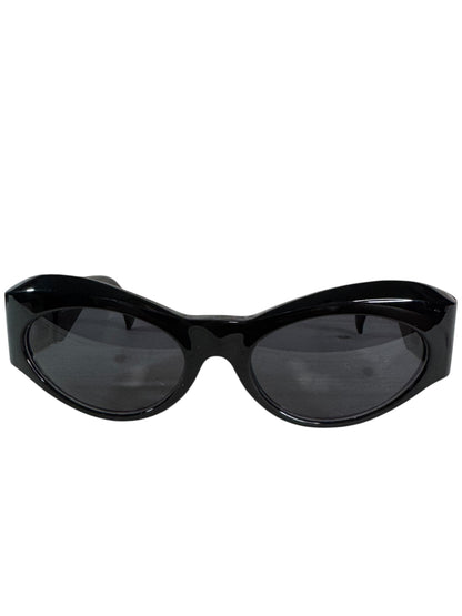 Occhiali da sole vintage Gianni Versace anni ’90 nero con logo Greca dorato