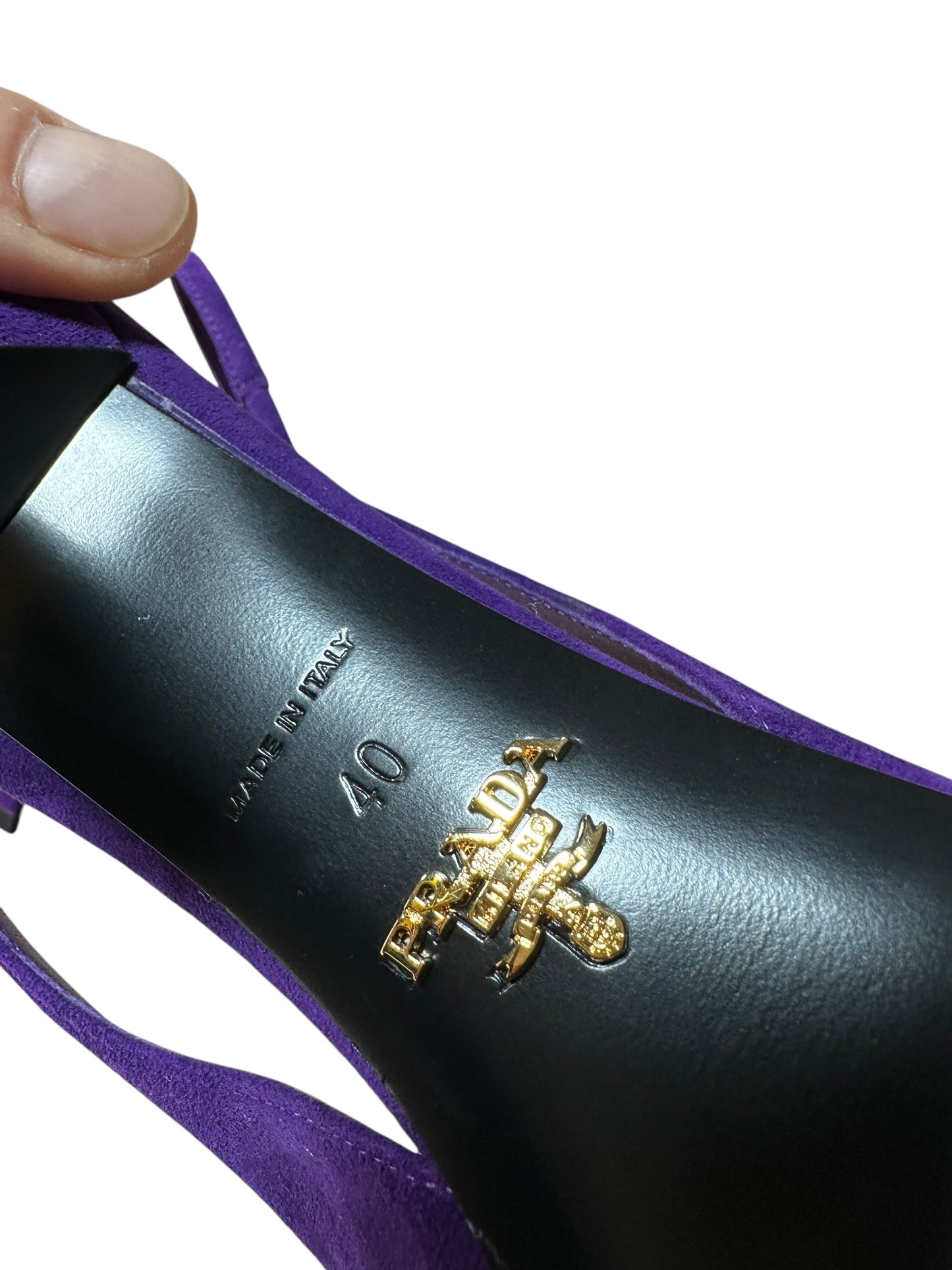 Prada slingback in pelle scamosciata (40)