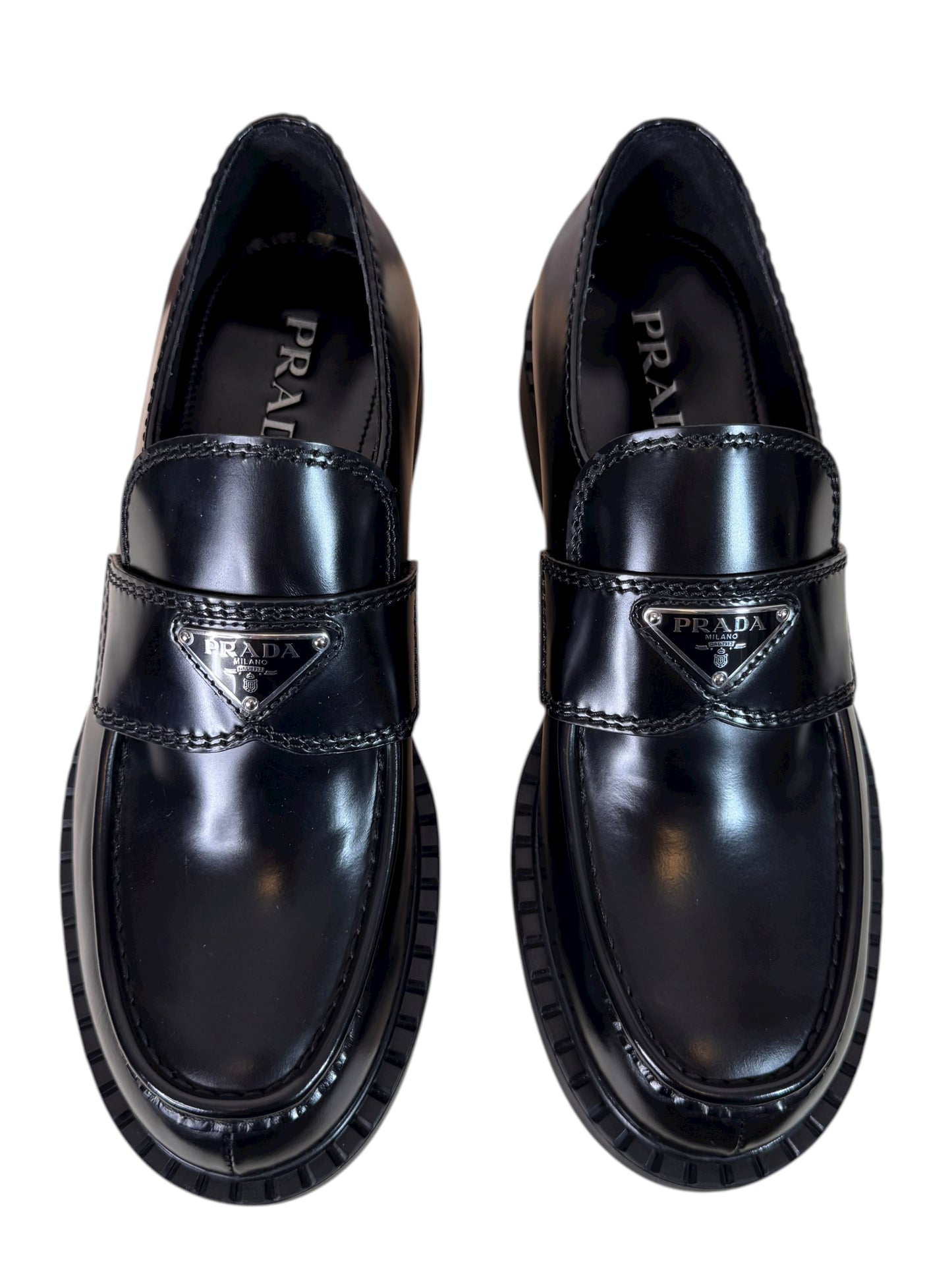 Prada Mocassini in pelle spazzolata nera – 42.5 IT