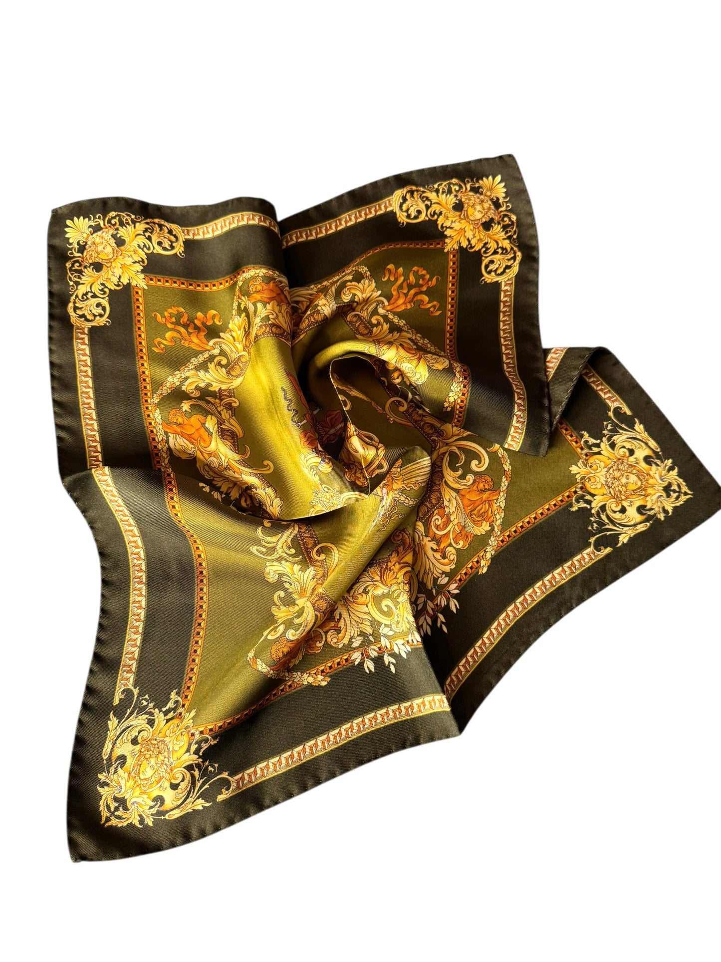Foulard Versace Barocco Verde in Seta 45x45 — foto 2