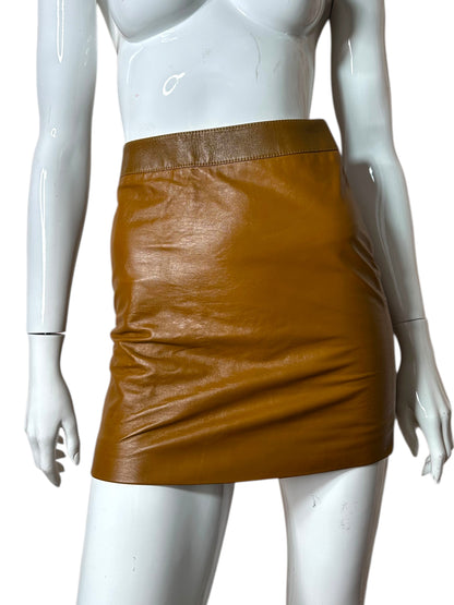 Saint Laurent mini gonna in pelle (XS)