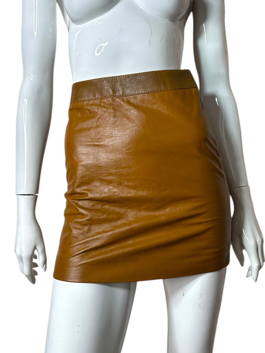 Saint Laurent mini gonna in pelle (XS)