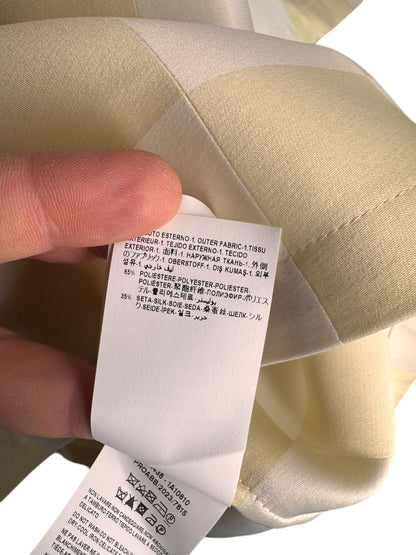 Polo Versace a scacchi misto seta duchesse, Made in Italy, nuova