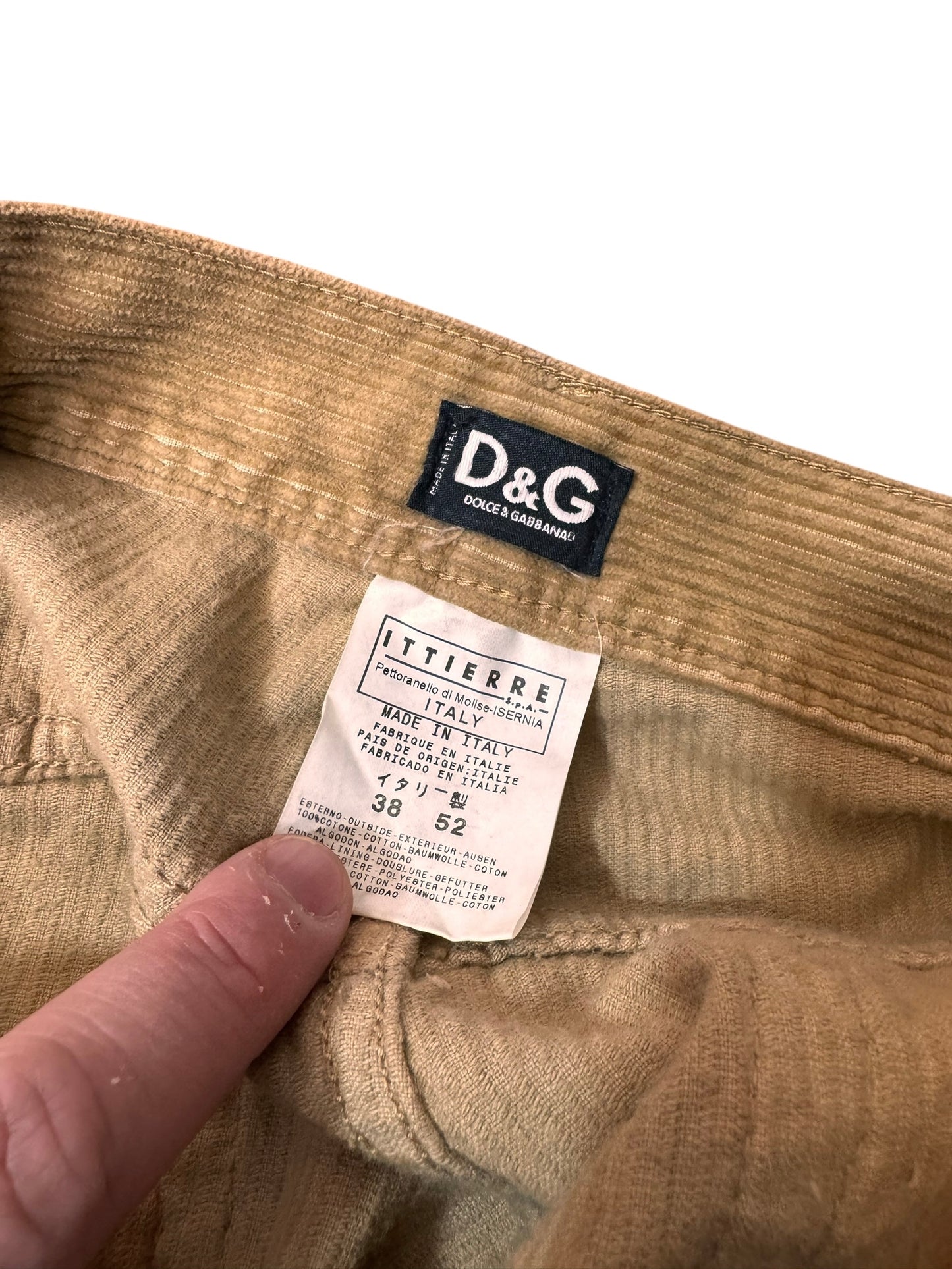 Pantaloni D&G Dolce & Gabbana velluto beige 5 tasche taglia 52 — foto 8