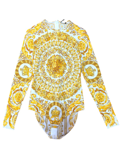 Body Versace Baroque Donna Taglia 42 in Seta Stampata – Nuovo con Etichette