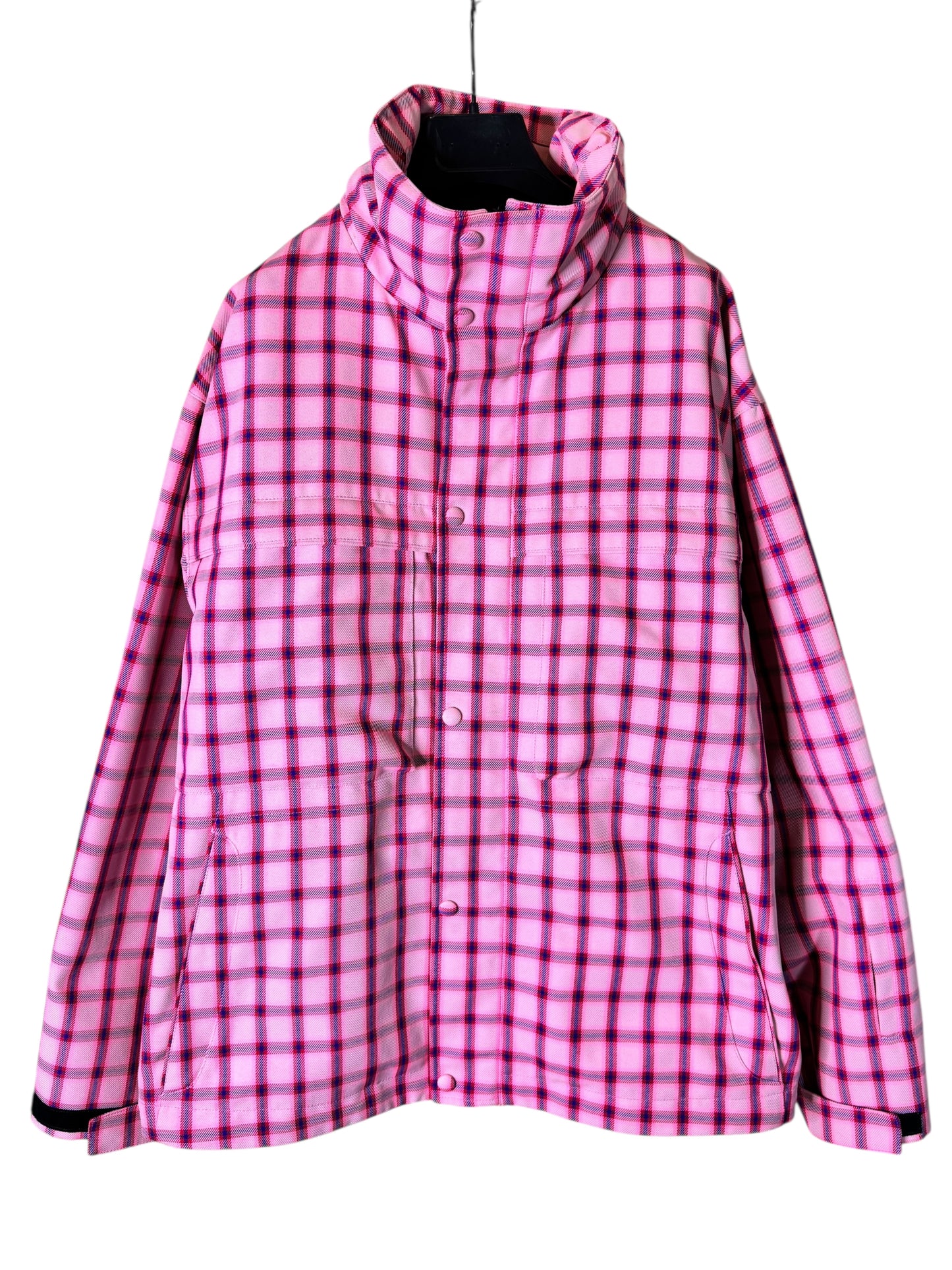 Versace giacca a quadri rosa con cappuccio