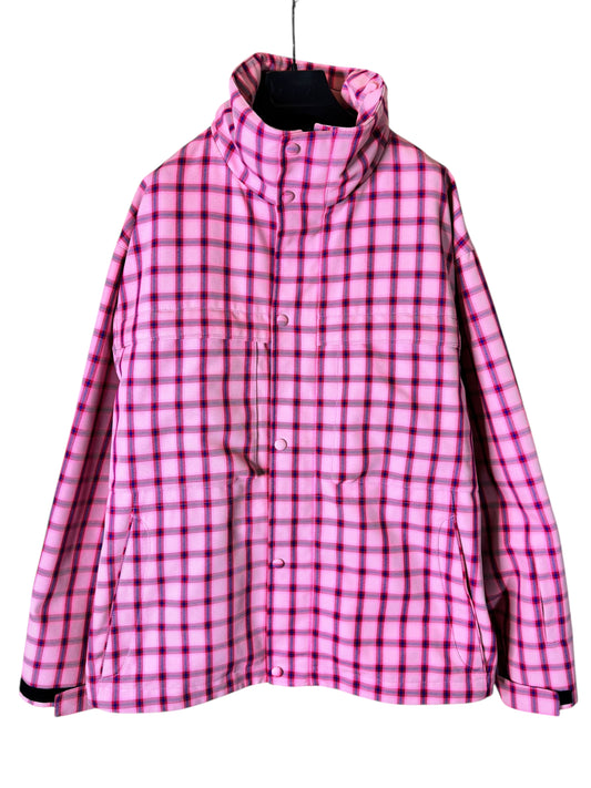 Versace giacca a quadri rosa con cappuccio