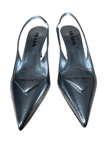 Prada decolletè in pelle argento (39)