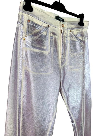 Versace jeans iridescenti Medusa denim metallizzato Made in Italy taglia 32
