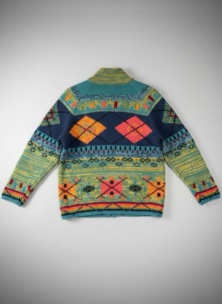 Cardigan Knitwear S. Moritz Vintage 100% Shetland – Zip — foto 2