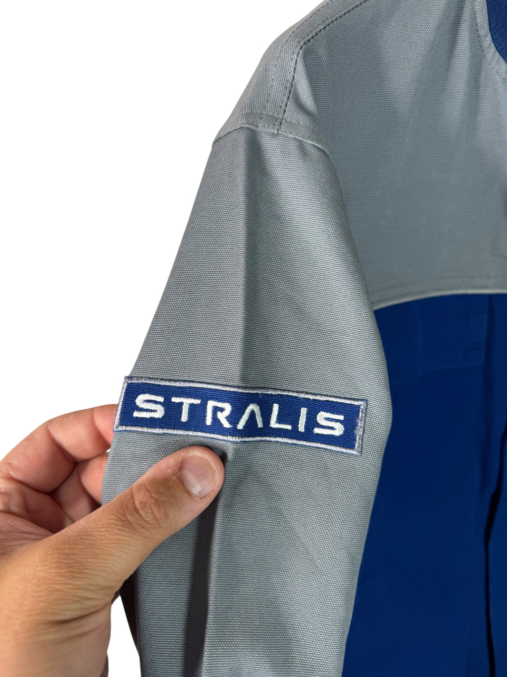 Giacca vintage Iveco Madrid Stralis racing blu grigia taglia XS