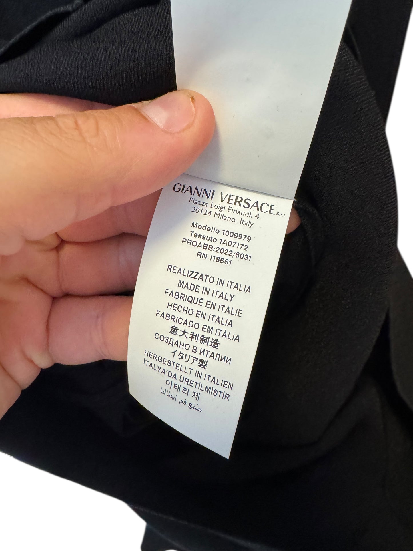 Versace Abito Lungo Nero Cut-Out in Maglia – Taglia IT 42 – Made in Italy.