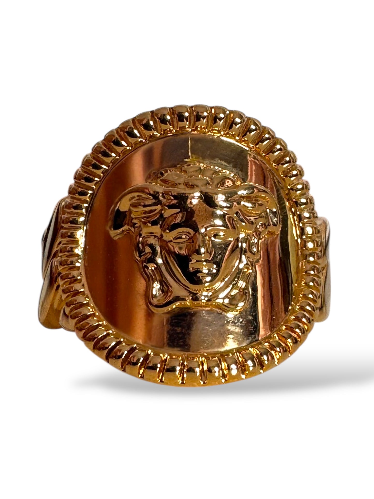 Anello Versace Medusa Chain Gold Tone Made in Italy Taglia 15 — foto 4