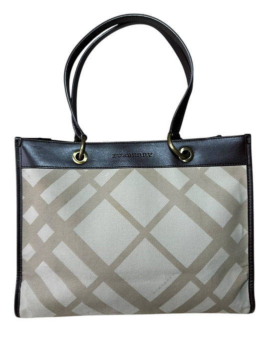 Burberry borsa vintage in tela e pelle