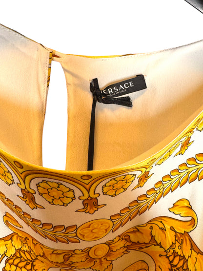 Versace abito corto stampa barocca oro viscosa Made in Italy nuovo — foto 5