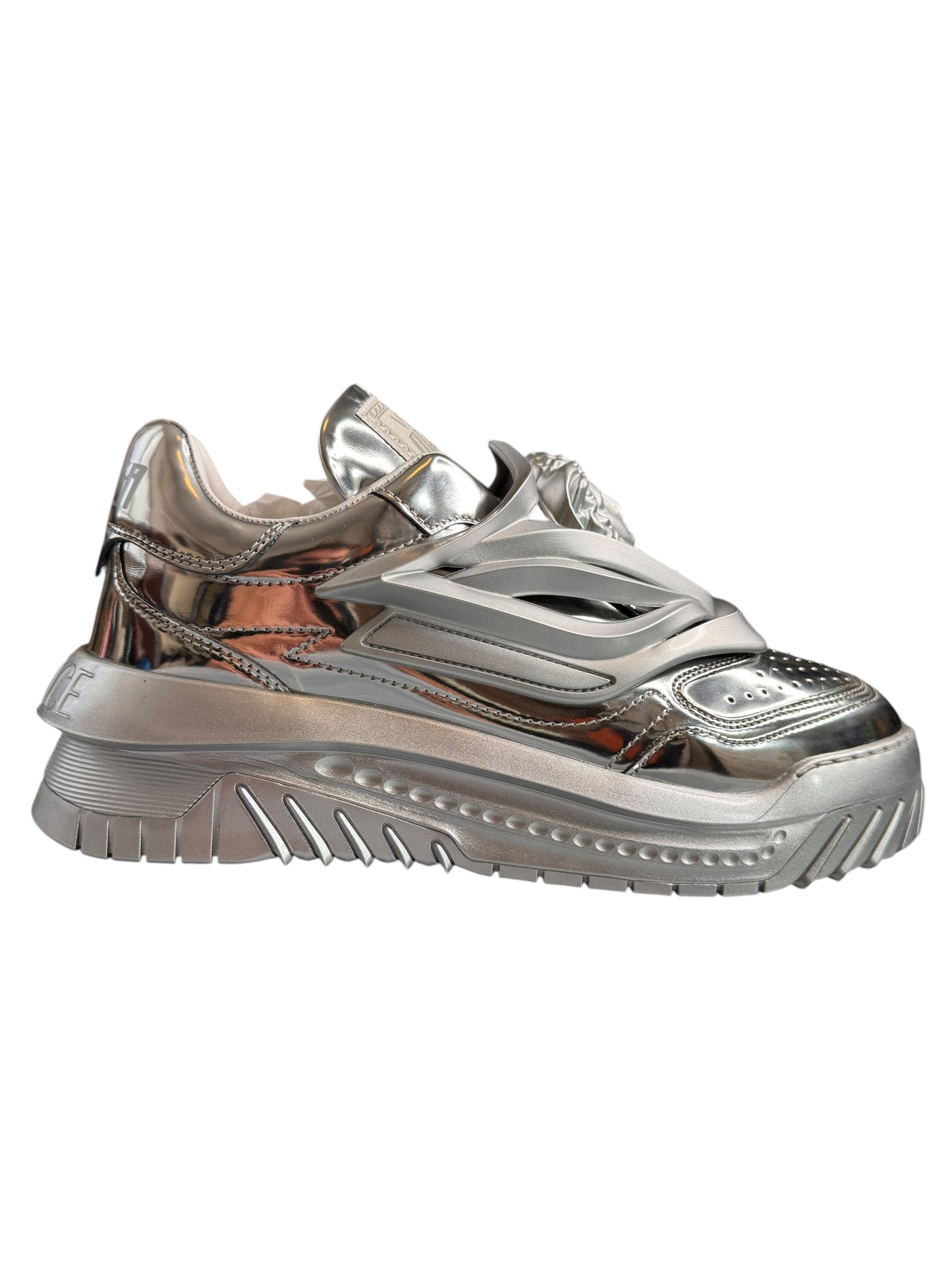 Versace Odissea Sneakers Argento Laminato Medusa - taglia 44 - *difetto