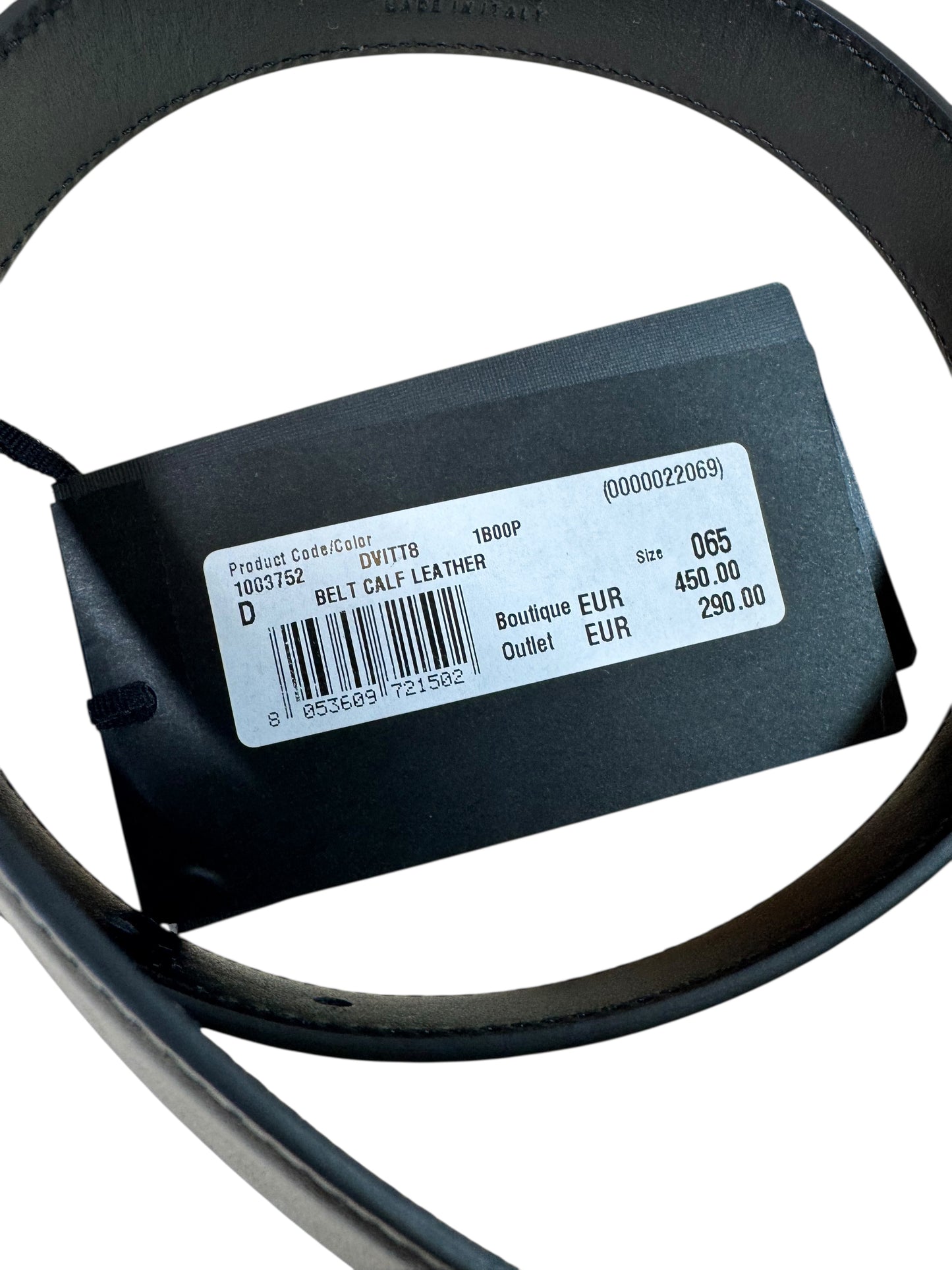 Cintura Versace nera in pelle con doppia Medusa, misura 65