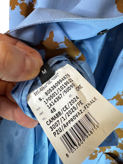 Giacca Versace azzurra con stampa floreale – Taglia 48 (M)