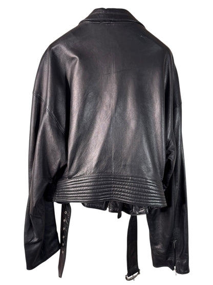 Gianni Versace SS 1994 biker jacket in pelle nera con dettagli Medusa tg 44 — foto 11